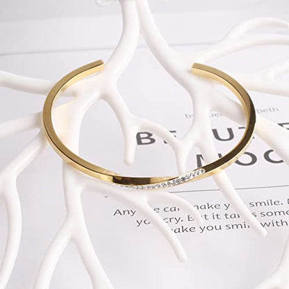 Dorriss Thin Open Cuff Bracelet for Women Adjustable Bangle Jewelry