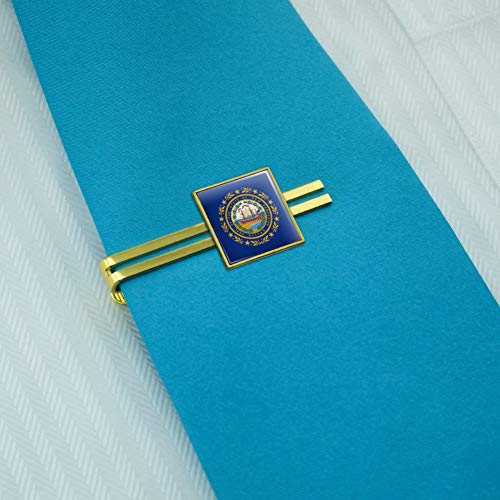GRAPHICS & MORE New Hampshire State Flag Square Tie Bar Clip Clasp Tack- Silver or Gold
