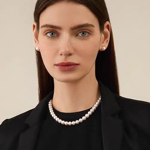 Layered Pearl Necklace for Women Pearl Choker Chain Necklaces - style: Standard