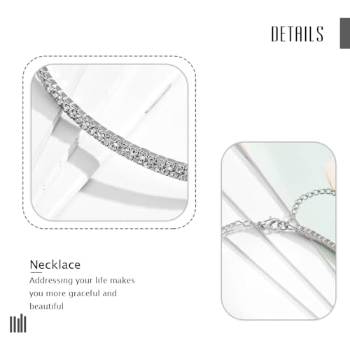 JEAIRTS Rhinestone Choker Necklace Silver Diamond Chain Jewerly for Women | Sparkly Multi-row Crystal Chokers Women's Wedding Prom Formal Jewelry Accessories - color: Style 11