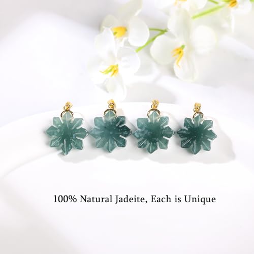 Real Green Jade Pendant Necklace for Women Donut/Heart/Clover/Teardrop/Rose/Lotus Flowers Genuine Jadeite Jewelry with Gold Plated 925 Sterling Silver Chain - style: Filipino Sun Silver Necklace