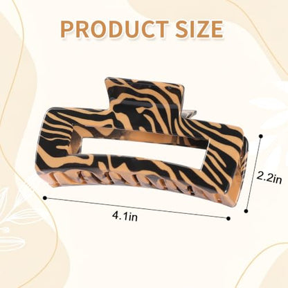 laxizar 4 Pcs Hair Clips 4.1 Inch Claw Cips Zebra Stripes Hair Accessories - color: zebra stripes