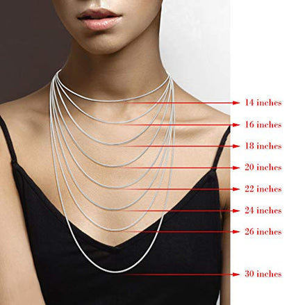 Miabella Italian 925 Sterling Silver Round Snake Chain Necklace Women Men | 1.5mm, 2mm, 2.5mm, Fine Jewelry, Made in Italy - size: Length 22 Inches, style: 1.5mm