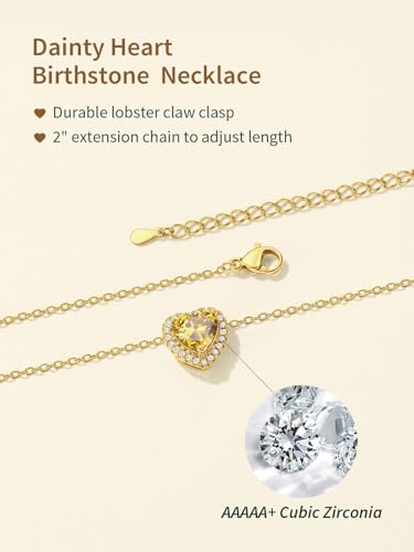 FindChic Birthstone Necklace For Women 12 Months Pendant Necklace | Waterproof Gold/Silver Chain Dainty Gemstone Jewlery for Wife Besties Girlfriend with Gift Box - color: Gold