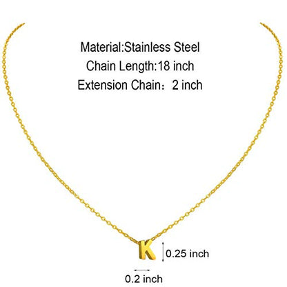 MOMOL Tiny Initial Necklace 18K Gold Plated Small Letter Necklace Personalized Name Necklace for Women - color: Gold K