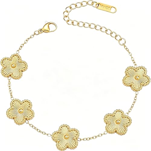 Stackable Gold Bracelets for Women - 4 Sets, 18K Gold Plated Bracelets, Stainless Steel Bangle Bracelets Non-Tarnish, Stylish Gold Jewelry Ensemble, Valentine's Day, Birthday and Christmas Jewelry Gifts - color: A8-(Gold 1Sets)