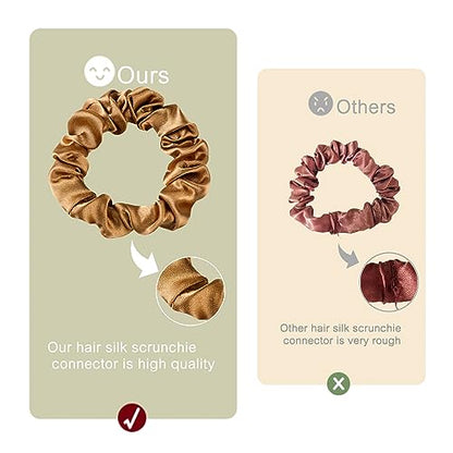 Hair Ties Satin Silk Small Scrunchies for Women Girls Ponytail Holders 20 Pcs Mini Bulk Scrunchies Elastic Hair Bands for Thick Curly Hair Pony Tails Hair Ties - color: Popular color
