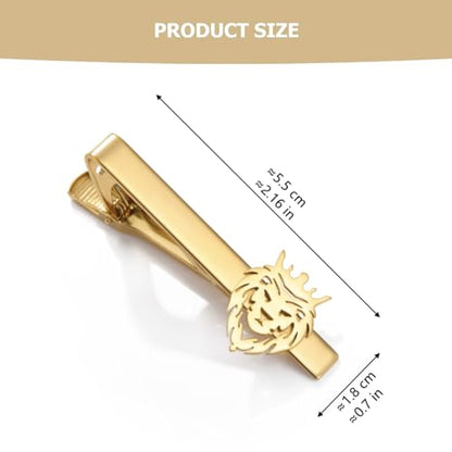 1 Pcs Tie Pin Exquisite Stainless Steel Lion King Crown Gold Tie Clip for Men Accessories, Banquets, Business, Weddings and Other Formal Occasions
