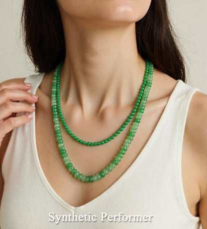 CASDAN 2Pcs Natural Gemstone Beaded Choker Necklaces for Women | Boho Colorful Beads Choker,Natural Stone Surfer Beach Necklaces,Handmade Summer Jewelry,Charm Trendy Necklaces - color: fruit green
