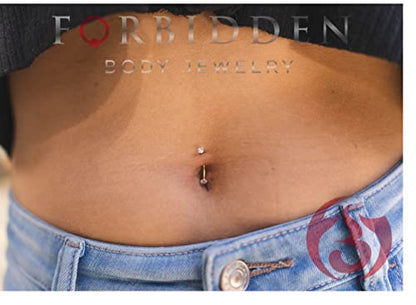 Forbidden Body Jewelry Snake Eyes Piercing Jewelry Tongue, Conch, Belly Button or Eyebrow Rings for Women & Men - 16g Curved Barbell 3mm Clear Crystal Surgical Steel Piercing (1 Pcs - 9/16") - color: Clear (Rose Gold Tone)