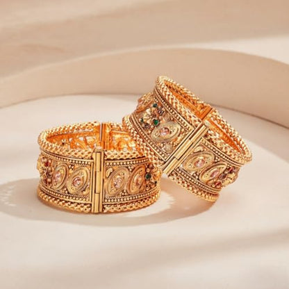 Efulgenz Indian Bridal Jewelry for Wedding Big Broad Bangles Bracelet - size: 2-4
