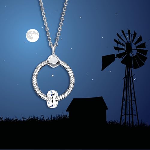 Moon Star Clip Spacer Charm Lock Stopper Bead for Pandora Bracelet Present