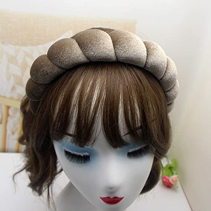 Fashion Headbands for Women Padded Fabric Hair Bands Wide Velvet Non Slip Headband Hair Accessories for Women Girls,Pastel Violet - color: Pastel Violet