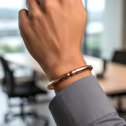 SHINDE EXPORTS pure copper bracelets cuf kada bangle for men and women - style: heavy 7mm round 80gms