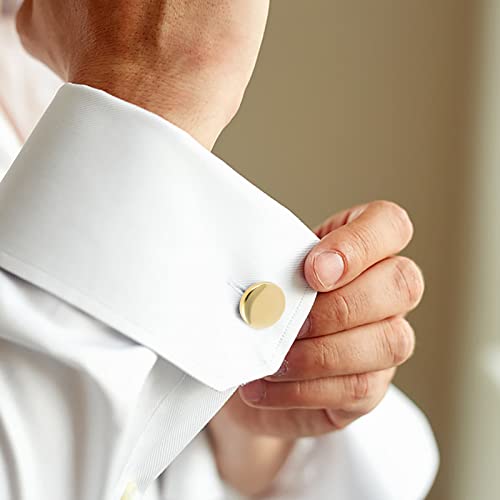 GWD Cufflinks and Tie Clip Set Personalized Cuff Links Business Wedding - style: Silver