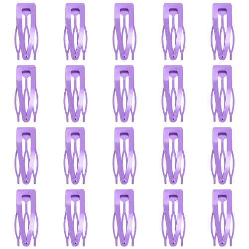 20 Pcs Snap Hair Clips for Women Snap Hair Barrettes Double Grip Hair Clips 3 Prong Clips for Hair Barrettes for Women Girls (Light purple) - color: Light purple