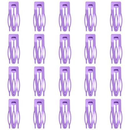 20 Pcs Snap Hair Clips for Women Snap Hair Barrettes Double Grip Hair Clips 3 Prong Clips for Hair Barrettes for Women Girls (Light purple) - color: Light purple