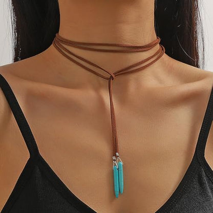 NEWITIN 15 Pieces Gold Bohemian Jewelry Set for Women Turquoise Jewelry Set | Costume Gold Jewelry, Western Jewelry, Belt Chain Necklaces Bracelets Rings Earrings Set for Women Party Daily, Women Gifts - color: Dark Gold