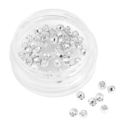 Silver Plated Laser Round Spacer Beads 3x3mm 50pcs for Jewelry Making Findings Non Tarnish - color: Silver, size: 3mm Laser