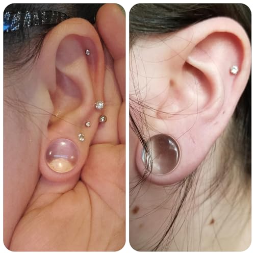 6G-30MM Solid Acyrylic Gauges for Ear Saddle Plugs Gauges Tunnel Expanders Stretcher Double Flared Flesh Piercings Body Jewelry Set for Women Men - color: Clear:2G = 6mm.