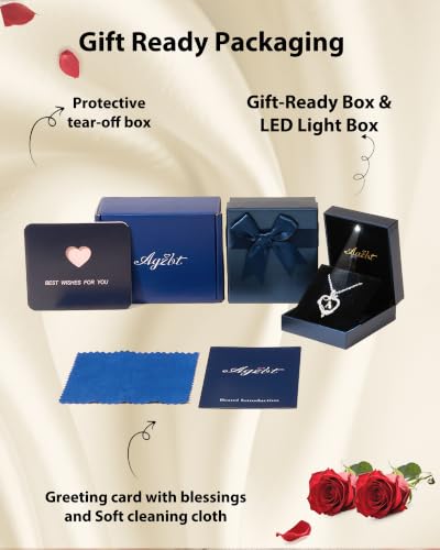 Initial Heart Necklace Gift for Women – 14K Gold & White Gold Plated Rose Pendant, Personalized Letter Jewelry for Wife, Mom, Grandma, Sister – Birthday, Anniversary for Her - color: White Gold