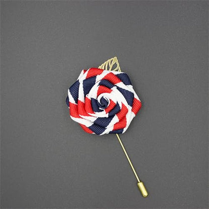 WCRAZYE Men Cloth Rose Flower with Gold Leaf Brooches Men's Satin Lapel Pins with Metal Chain Red Blue Rose Floral Lapel Stick Handmade Boutonniere Pins for Suit Wedding Brooch Career Suit Tuxedo of Shirts Tie Hat Scarf for Birthday Wedding Gift - color: