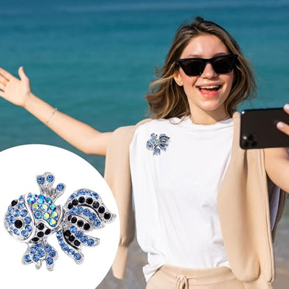 12 Pcs Women Brooches Bulk Vintage Rhinestone Pin Set - style: Ocean