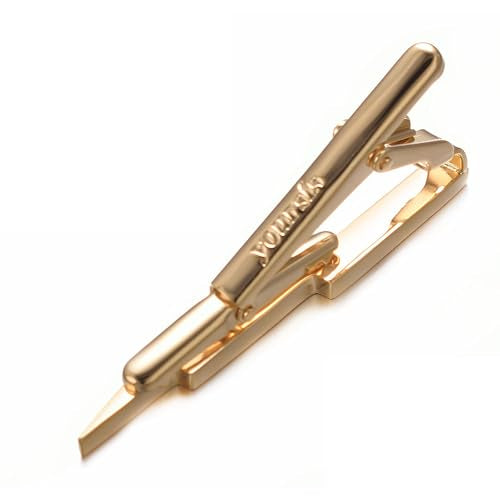 Yoursfs Lightning Bolt Tie Clip for Men Unique 316L Stainless Steel Novelty Tie Bar Super Hero Cool Tie Clips for Valentine's Day Gifts - color: gold