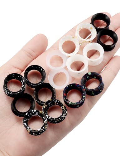 Jenxnjsjo 14g to 7/8in Ear Gauges Plugs Tunnels Taper Earrings Stretching Expander Kit Set for Women Men - color: 043: Silicone Double Flare Ⅲ, size: 9/16in (14mm)
