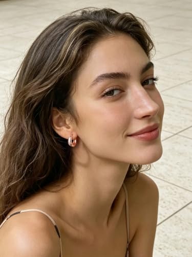 Bestyle Gold Huggies Earrings for Women Hypoallergenic 925 Sterling Silver Post Huggie Hoop Earrings Thick Lightweight Small Hoop Earrings 8/10/12/14mm - color: Rose Gold, size: 10mm