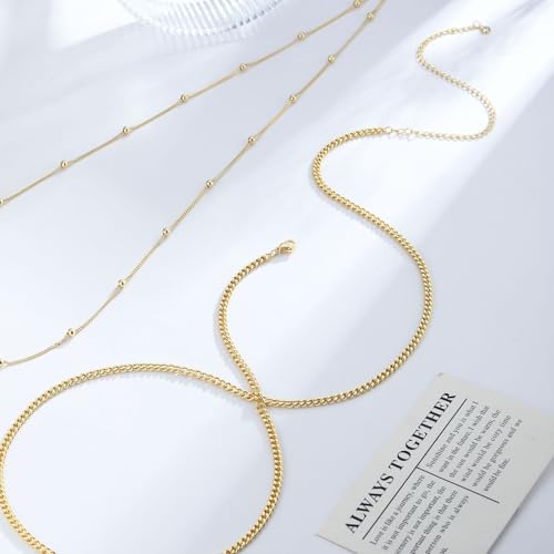 2PCS Gold Silver Waist Chain Adjustable Layered Belly Chain Body Chain Jewelry for Women Sexy Bikini Beach Boho Pearl Beaded Cuban Satellite Waist Chains - style: 2PCS-GD-Cuba+Beads