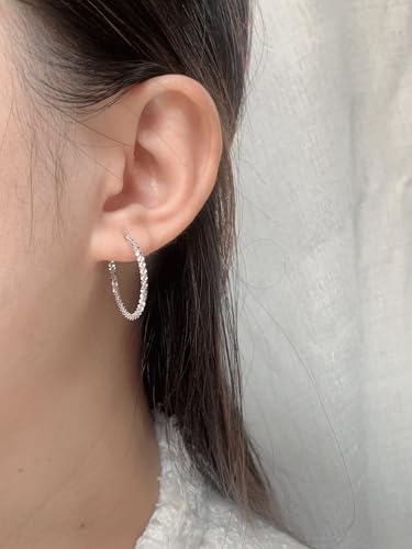 Tassel Earrings for Women Gold Plated Silver Chain Earrings Dainty Minimalist Dangle Drop Studs - color: J-Silver with One Sparky Chain
