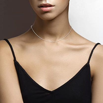 Miabella Italian Solid 925 Sterling Silver, 18Kt Gold Plated 2mm Paperclip Link Chain Necklace for Women, Made in Italy - size: Length 16 Inches, style: sterling silver
