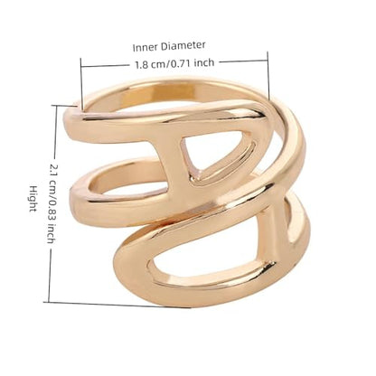 SYWDUDUCLT Scarf Ring for Women's Shawl, Silk Neckerchief, Tshirt, Gold/Sivler, S/M/L, 2 Pcs - style: Snake-G/S