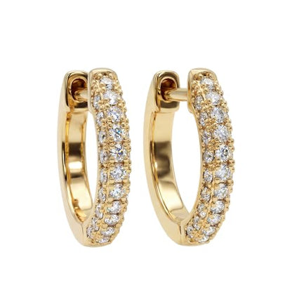 Dremmy Studios Dainty CZ Huggie Hoop Earrings 14K Gold Plated Chunky Simple Cute Thick Round Frill Bead Ball Starburst Cuff Earrings Cubic Zirconia Hoop Earrings Minimalist Personalized Gift for Her - color: CZ White