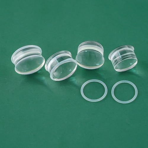 Precise Dimensions Set Color Acrylic O-Ring Ear Plugs Tunnels Gauges Stretcher Piercings Kit - color: White, size: 19-22mm