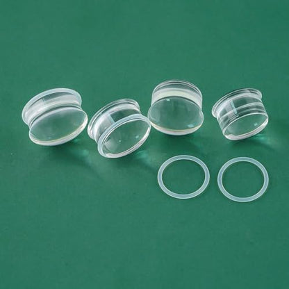 Precise Dimensions Set Color Acrylic O-Ring Ear Plugs Tunnels Gauges Stretcher Piercings Kit - color: White, size: 19-22mm