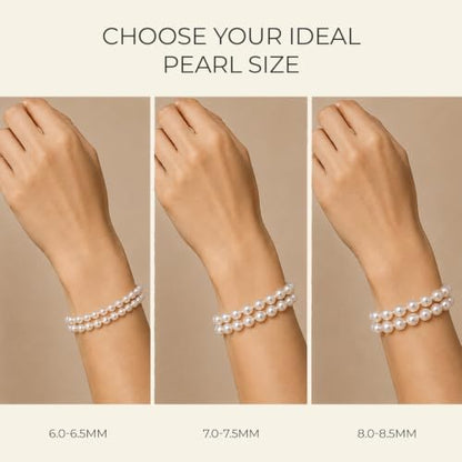 The Pearl Source Real Freshwater Pearl Bracelet for Women, Genuine Cultured Freshwater Pearls, Fine Jewelry Gift - size: 6-6.5mm, style: 8.5" Length
