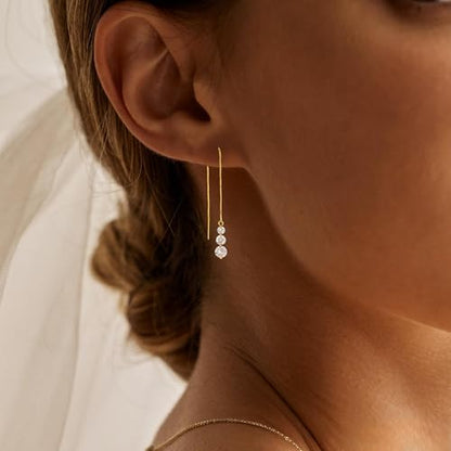 Pearl Earrings for Women Trendy, 14k Gold Plated Freshwater CZ Leaf Pearl Dangle Drop Gold Earrings Lightweight Hypoallergenic Stud Earring Bridesmaid Wedding Gold Jewelry for Women Gifts - style: style 5