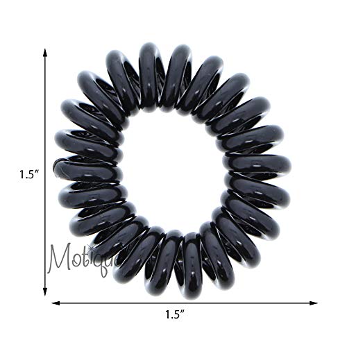 Small Coil Hair Ties For Girls - Set of 6 Black - color: Black