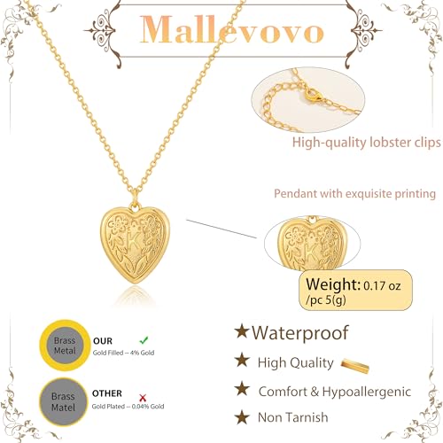 Gold Initial Heart Letter Pendant Necklace Jewelry for Women | 14K Gold Plated Fashion Waterproof Statement Cute Necklaces Dainty Personalized Name Friendship Couple Gifts for Women - color: Initial K