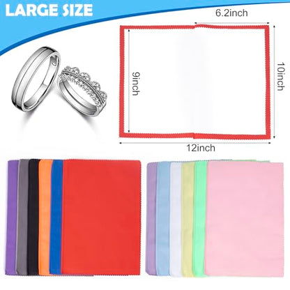 6 PCS Jewelry Polishing Cloths, Large 10x12 Inch(Dark) | Pure Cotton, Two‑Step Polish, Reusable, Polishing Cloths for Cleaning Gold, Silver, Platinum, Diamond, Stainless Steel - color: Dark
