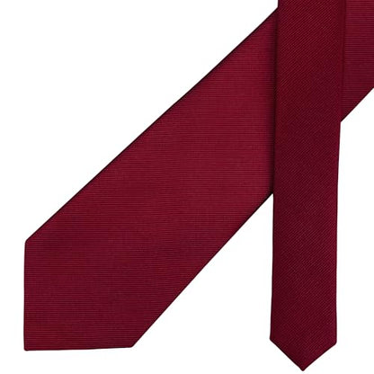 GUSLESON Classic New 3.15"（8cm） Men's Solid Color Necktie Wedding Business Tie + Gift Box - color: Burgundy
