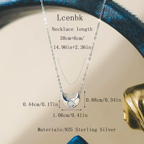 925 Sterling Silver Dainty Moon Star Necklace For Womem | 14k Gold Plated Charm Crescent Moon and Star Pendant Choker Necklaces to Daughter Mother Jewelry Gift for Birthday Wedding - color: CZ Moon-Silver