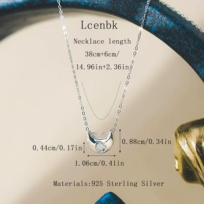 925 Sterling Silver Dainty Moon Star Necklace For Womem | 14k Gold Plated Charm Crescent Moon and Star Pendant Choker Necklaces to Daughter Mother Jewelry Gift for Birthday Wedding - color: CZ Moon-Silver