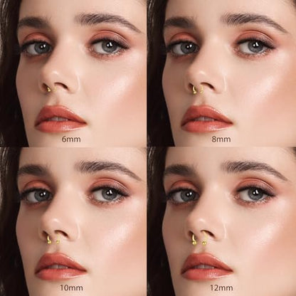 D.Bella 16G 18G 20G Horseshoe Septum Rings Surgical Steel Nose Piercing Jewelry Cartilage Helix Tragus Earring Hoop Eyebrow Lip Retainer for Women Men 6mm 8mm 10mm 12mm - color: 16g-6mm 8mm 10mm 12mm -Gold