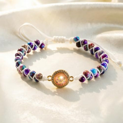 YGLINE Stone Bead Yoga Meditation Bracelet Healing Crystal Double Layer Natural Gemstone Beaded Relax Anxiety Bracelets for Women Men - color: Artificial opal