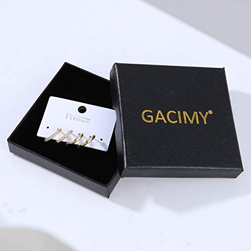 Gacimy Hoop Earrings for Women 14K Gold Plated Cartilage Stud Small Huggie Ear Cuff - color: Rose Gold & CZ, size: 13MM