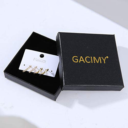 Gacimy Hoop Earrings for Women 14K Gold Plated Cartilage Stud Small Huggie Ear Cuff - color: Rose Gold & CZ, size: 13MM