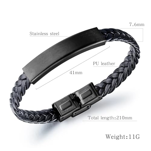 To My Godson Braided Leather Bracelet Gifts From Mom Dad - I Am So Proud of You for All That You Have Done - Birthday Graduation Christmas Gifts For Son Men, Inspirational Engraved